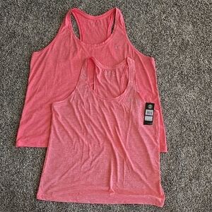 Under Armour Coral Pink Racerback Tank Tops - Duo Set